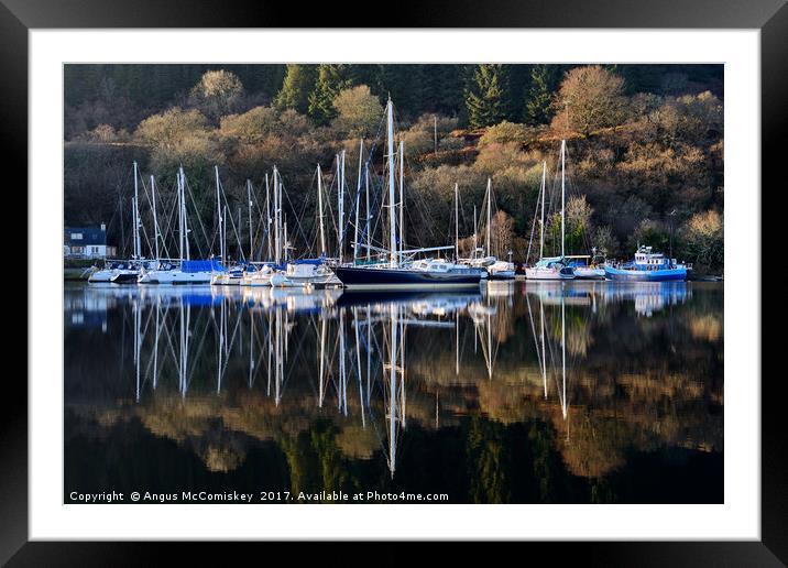 Winter yacht haven on the Crinan Canal Framed Mounted Print by Angus McComiskey