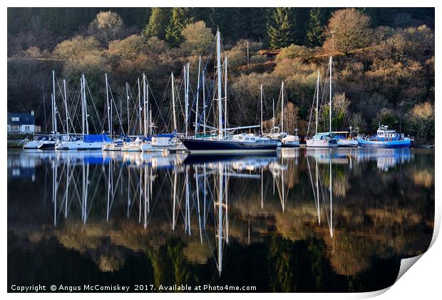 Winter yacht haven on the Crinan Canal Print by Angus McComiskey