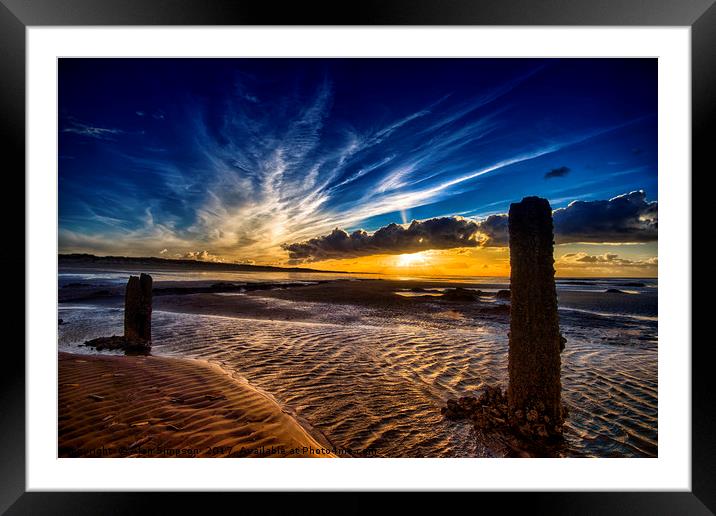 Holme Beach Sunset Framed Mounted Print by Alan Simpson