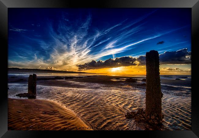 Holme Beach Sunset Framed Print by Alan Simpson