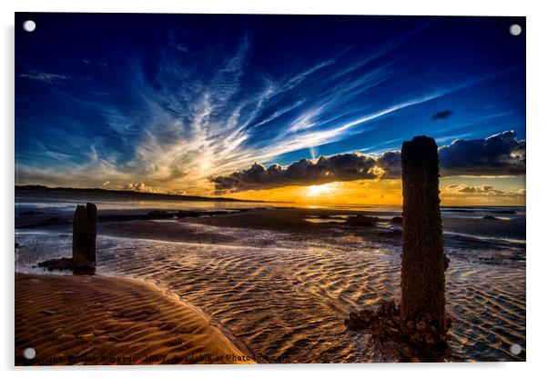 Holme Beach Sunset Acrylic by Alan Simpson