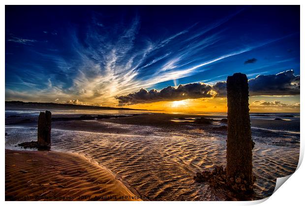 Holme Beach Sunset Print by Alan Simpson