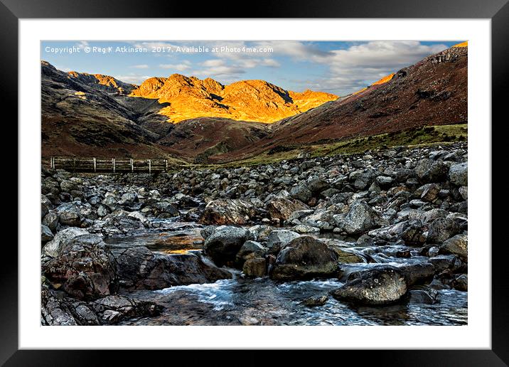 Crinkle Crags And Great Knott Framed Mounted Print by Reg K Atkinson