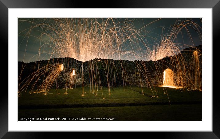 Fire at the Abbey Framed Mounted Print by Neal P