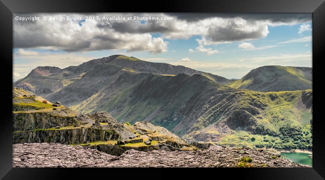 Snowdon Moutain Range Wales Framed Print by Adrian Evans