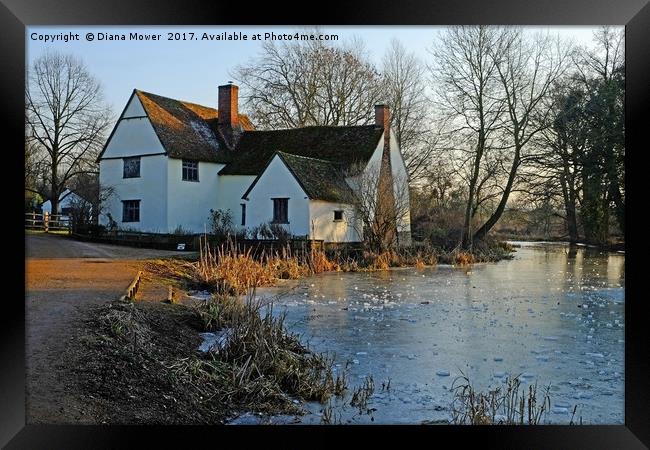 Willy Lott’s House in Winter Framed Print by Diana Mower