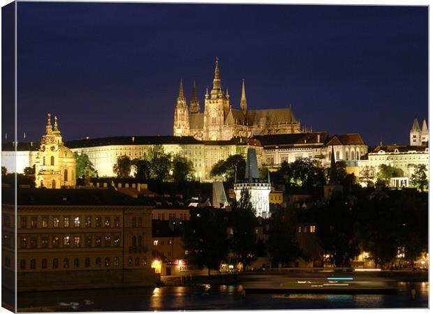 Prague at night Canvas Print by Marja Ozwell