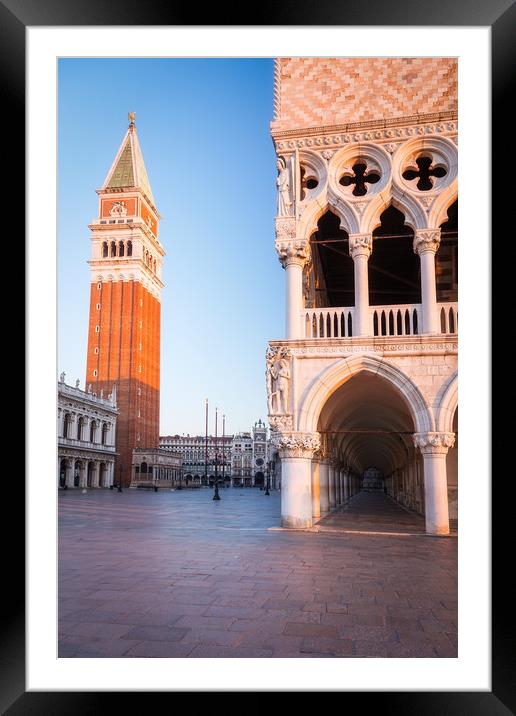 VENICE SAN MARCO AT DAWN Framed Mounted Print by John Hickey-Fry