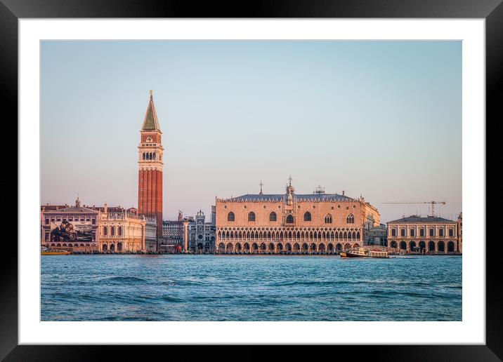 VENICE WATERFRONT AT SUNSET Framed Mounted Print by John Hickey-Fry