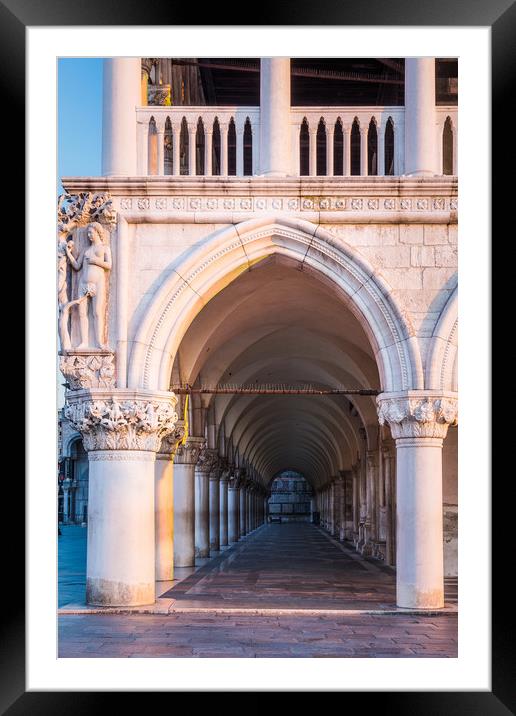 VENICE COLONNADE 2 Framed Mounted Print by John Hickey-Fry
