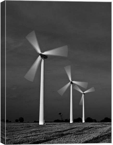 Wind Power Mono Canvas Print by Paul Macro