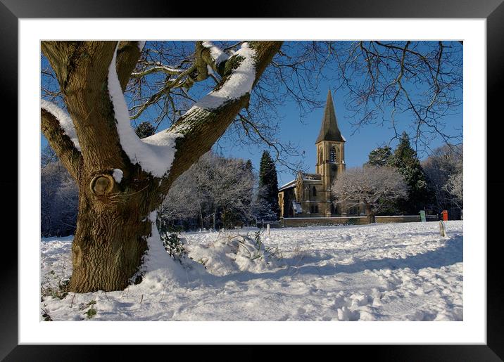 St Peter's Church, Southborough,Kent in snow Framed Mounted Print by Alan Barnes