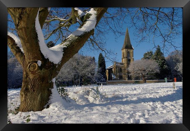 St Peter's Church, Southborough,Kent in snow Framed Print by Alan Barnes