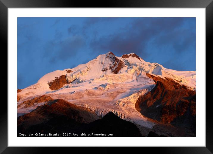 Mt Huayna Potosi Sunrise Cordillera Real Bolivia Framed Mounted Print by James Brunker