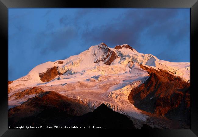 Mt Huayna Potosi Sunrise Cordillera Real Bolivia Framed Print by James Brunker