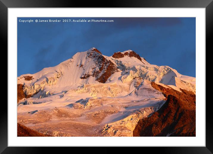 Mt Huayna Potosi Glaciers at Sunrise Bolivia Framed Mounted Print by James Brunker