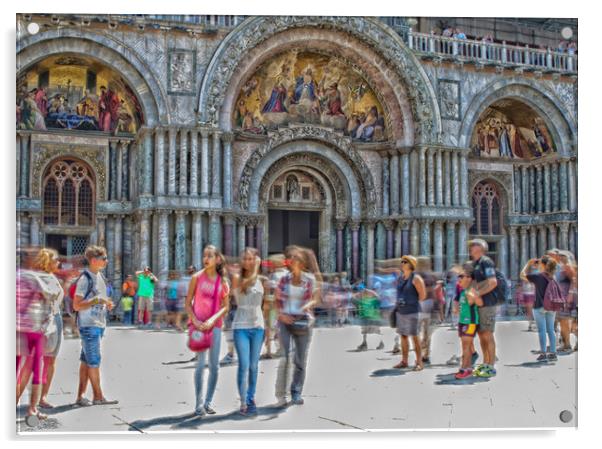 St Mark's Square Venice Acrylic by Sarah Pymer