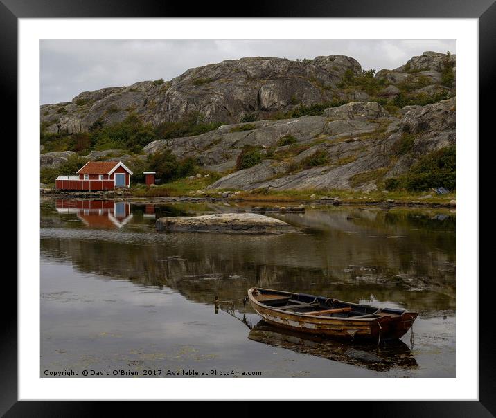 Styrso Quayside Framed Mounted Print by David O'Brien