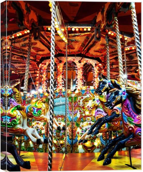 Carousel Canvas Print by Helen Wright