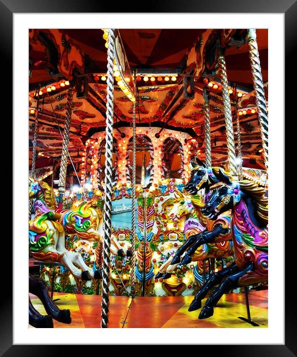 Carousel Framed Mounted Print by Helen Wright