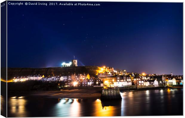 Winter Evening at Whitby Yorkshire Canvas Print by David Irving