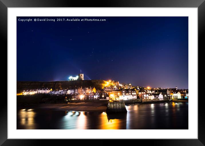 Winter Evening at Whitby Yorkshire Framed Mounted Print by David Irving