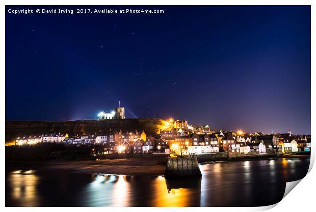 Winter Evening at Whitby Yorkshire Print by David Irving