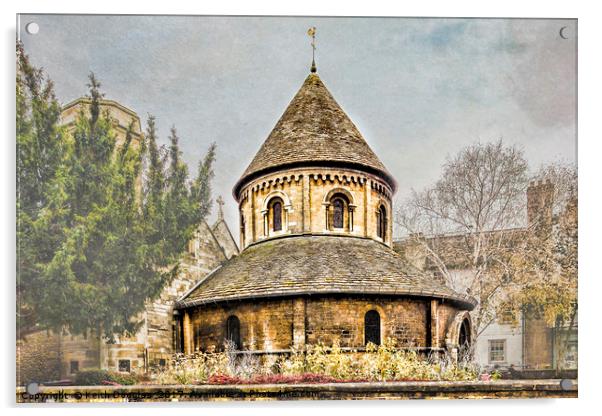 The Round Church in Cambridge, England Acrylic by Keith Douglas