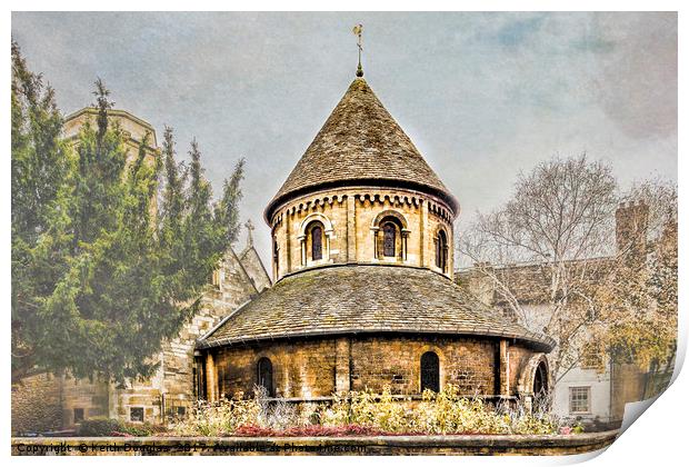 The Round Church in Cambridge, England Print by Keith Douglas