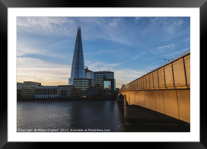 The Shard & London Bridge Framed Mounted Print by Milton Cogheil