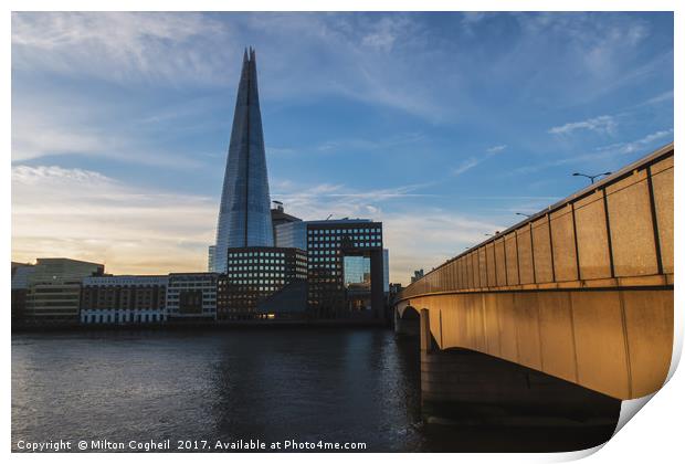 The Shard & London Bridge Print by Milton Cogheil