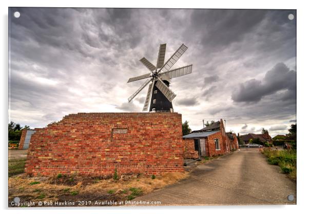 Heckington Windmill  Acrylic by Rob Hawkins