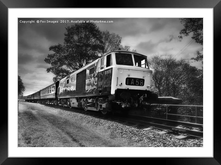 Diesel locomotive D7076 Framed Mounted Print by Derrick Fox Lomax