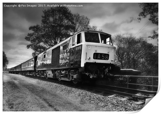 Diesel locomotive D7076 Print by Derrick Fox Lomax