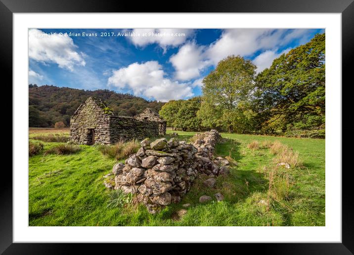 Welsh Cottage Ruin Framed Mounted Print by Adrian Evans