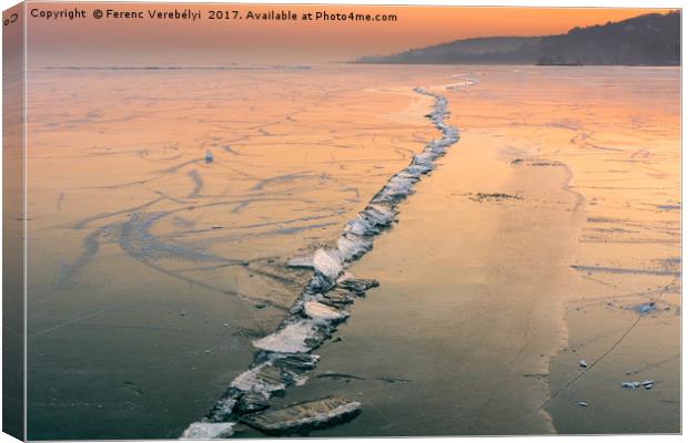 ice fracture     Canvas Print by Ferenc Verebélyi