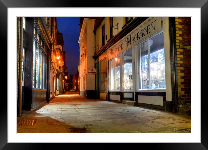 Sandgate, Whitby at Night Framed Mounted Print by Sarah Couzens