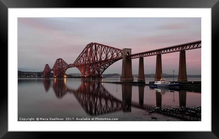 Forth Bridge at Sunset Framed Mounted Print by Maria Gaellman