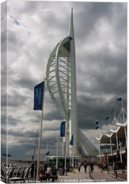 The Spinnaker Tower in Portsmouth dockland Canvas Print by Michael Harper