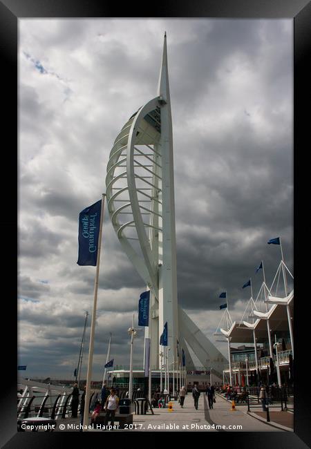 The Spinnaker Tower in Portsmouth dockland Framed Print by Michael Harper