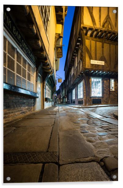 Blue Hour at The Shambles, York Acrylic by Phil MacDonald