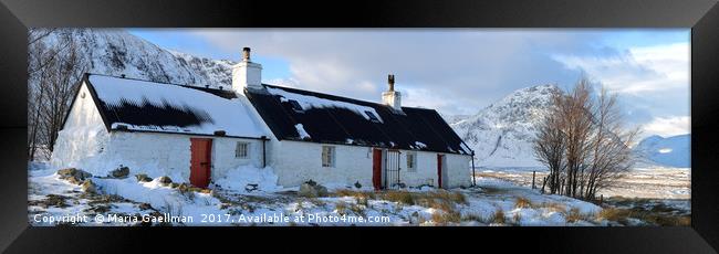 Blackrock Cottage in Winter (Panorama) Framed Print by Maria Gaellman