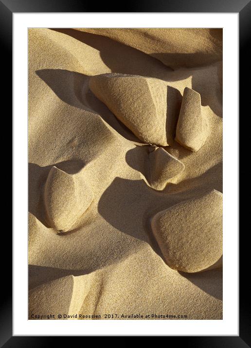 Sand Tips and Shadows, Lake Michigan Shoreline, US Framed Mounted Print by David Roossien