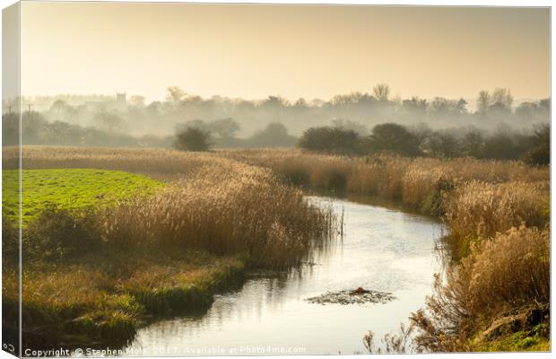 Misty Morning at Cley Canvas Print by Stephen Mole