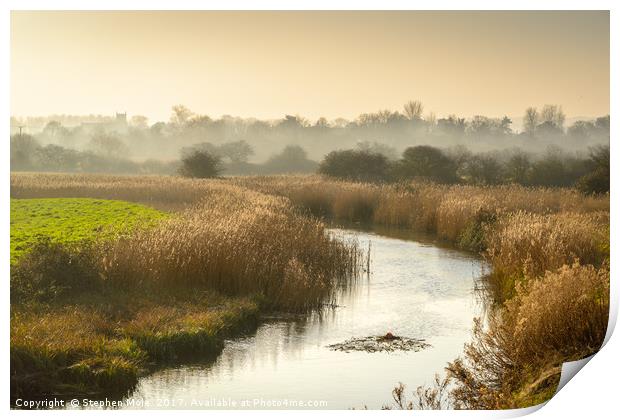 Misty Morning at Cley Print by Stephen Mole
