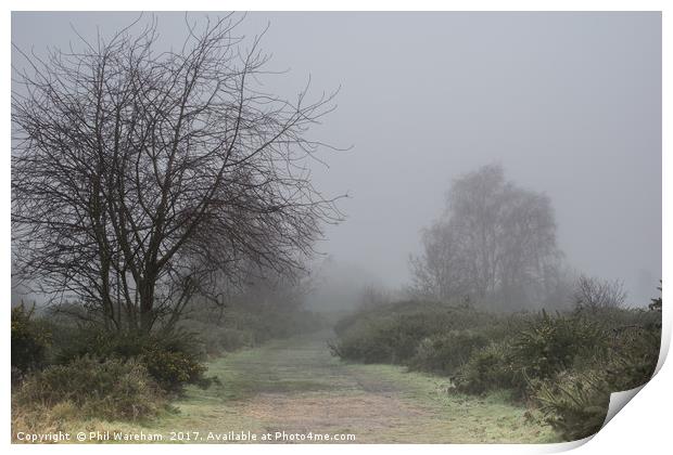Fog over the common Print by Phil Wareham