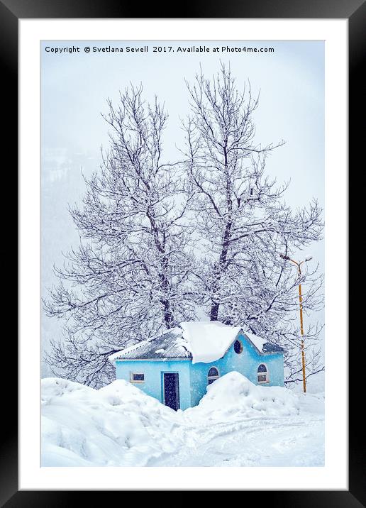 Little Blue House Framed Mounted Print by Svetlana Sewell