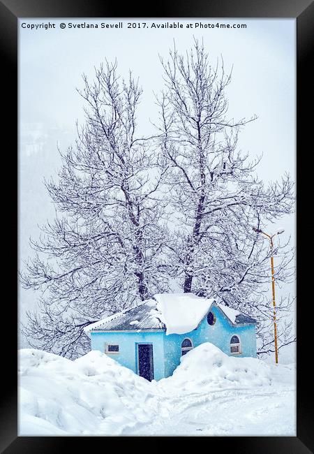 Little Blue House Framed Print by Svetlana Sewell