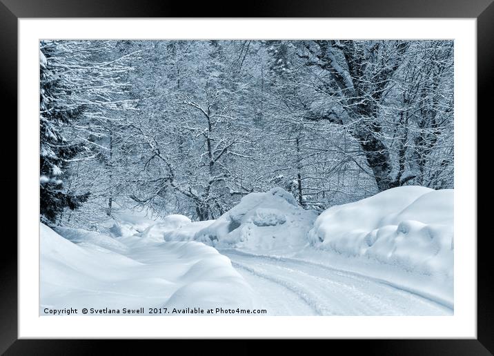 Winter Road Framed Mounted Print by Svetlana Sewell
