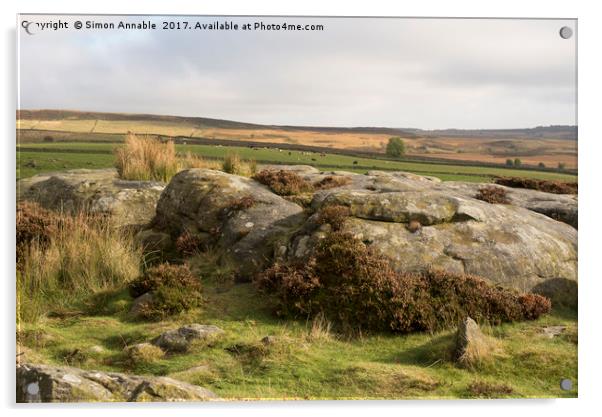 Derbyshire Peak District Acrylic by Simon Annable